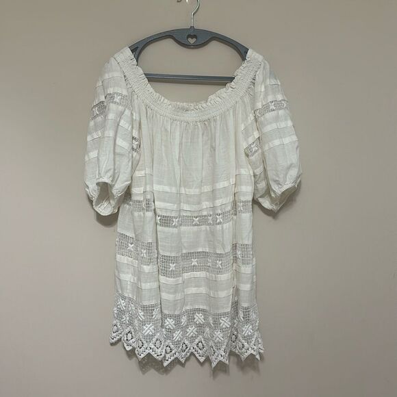 Free People Women's White Sounds of Summer Tunic Top - Picture 2 of 6